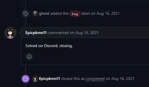 Solved on Discord, Closing