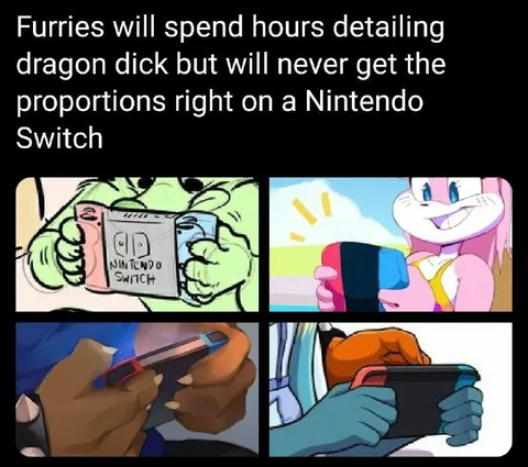 Furries and Nintendo Switch proportions