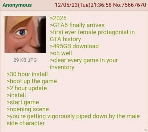 GTA 6 Female Protagonist Greentext