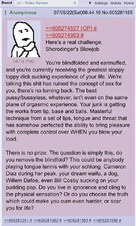 Schrodinger's Blowjob Challenge