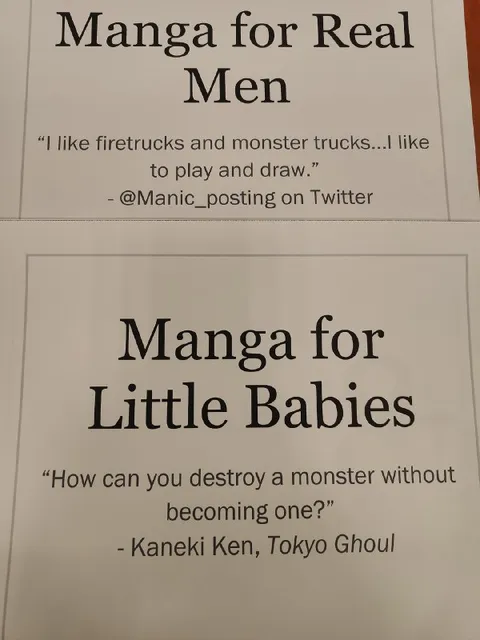 Manga for Real Men vs Little Babies