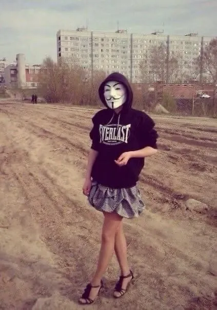 Masked Girl in Everlast