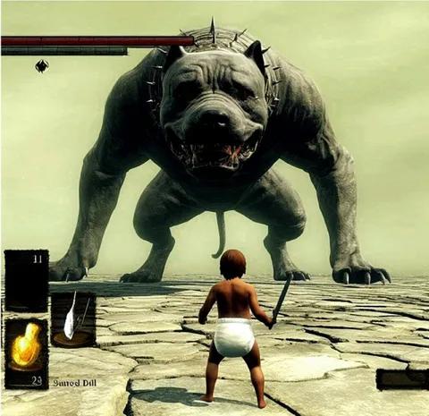 Child Faces Giant Demon Dog