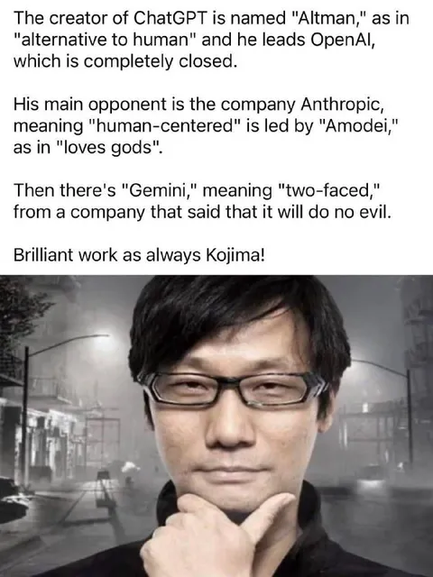 Kojima Explains AI Company Names
