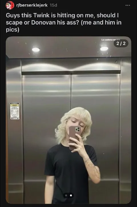Twink Elevator Mirror Selfie
