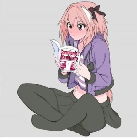 Anime Girl Reading Communist Manifesto