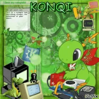Konqi Loves His Computer
