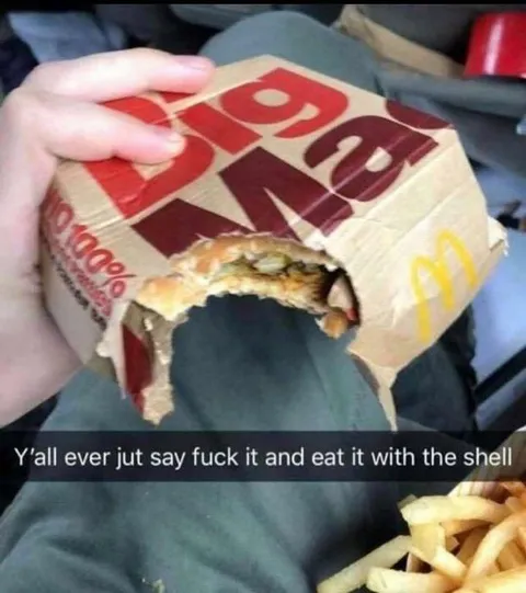 Eating the Burger With the Shell