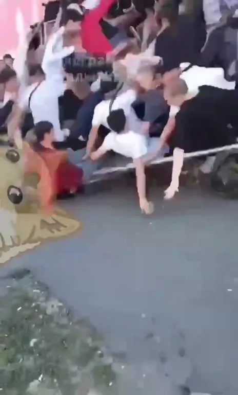 Толпа рухнула у входа