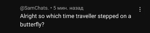 Time Traveller Stepped on a Butterfly