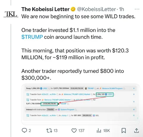 Wild $TRUMP Coin Trades