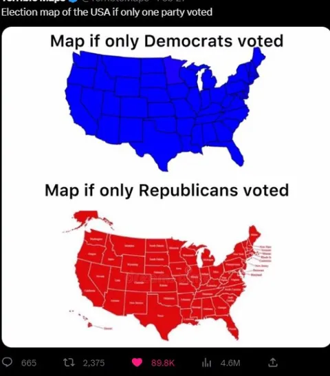 Election Map by Party Voters