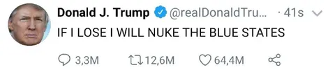 Trump Threatens to Nuke Blue States