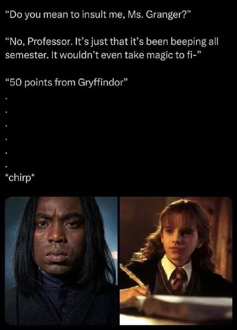 Hermione's Beeping Quill Insult