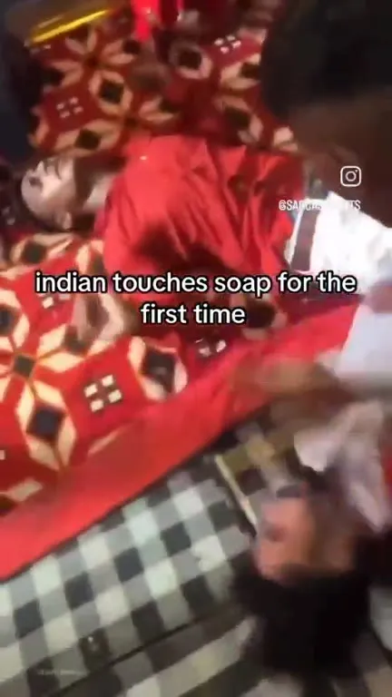 Indian Touches Soap for the First Time