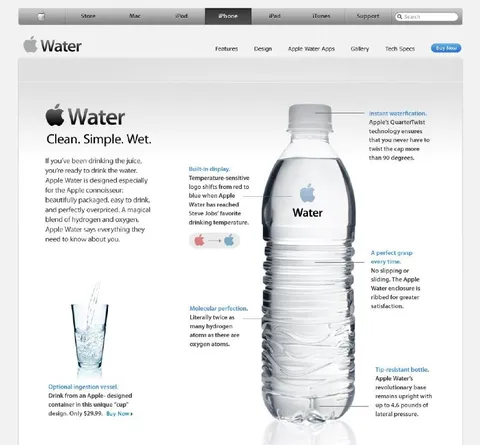 Apple Water product parody
