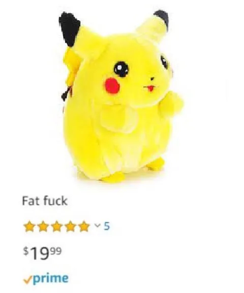 Fat Fuck Pikachu Listing
