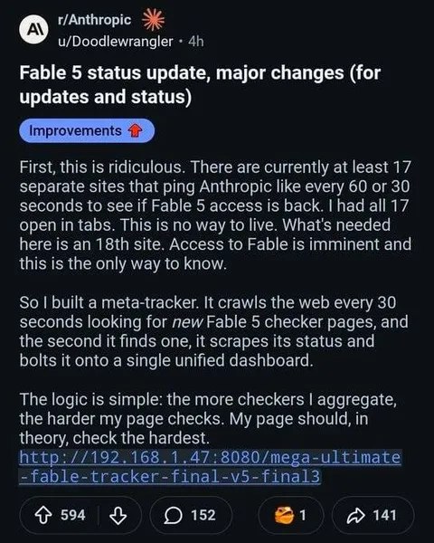 Fable 5 Meta-Tracker Status Update