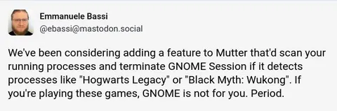 GNOME Is Not for Gamers