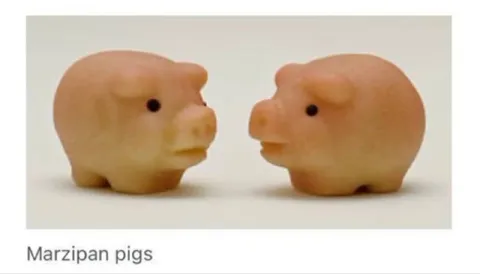 Marzipan Pigs Face to Face