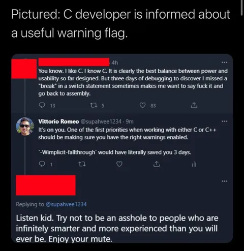 C Developer Learns About Warnings
