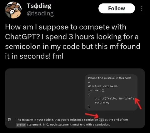 ChatGPT Finds the Semicolon