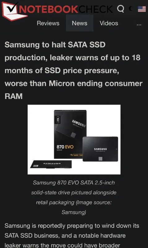 Samsung SATA SSD Shutdown News