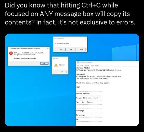Ctrl+C Copies Every Message Box
