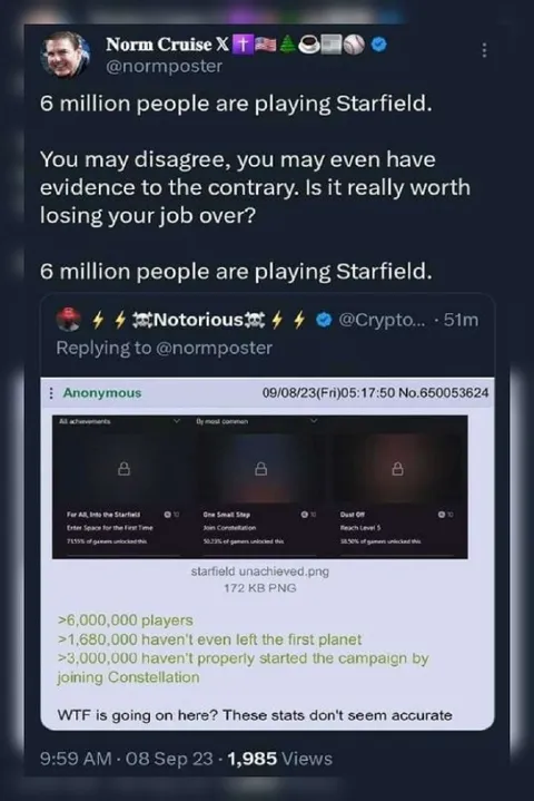 Six Million People Playing Starfield