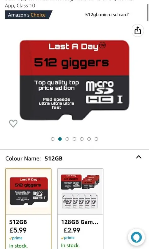 Fake 512GB Memory Card