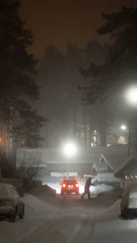 Ночная метель в городе