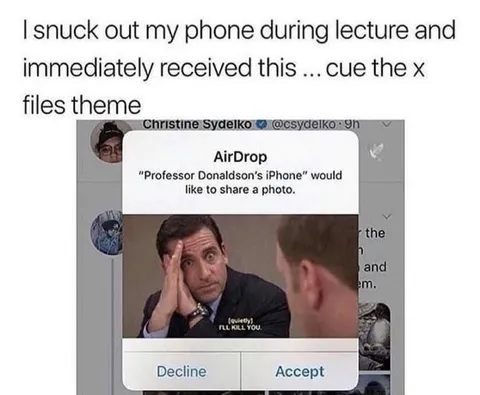 Professor's AirDrop Threat