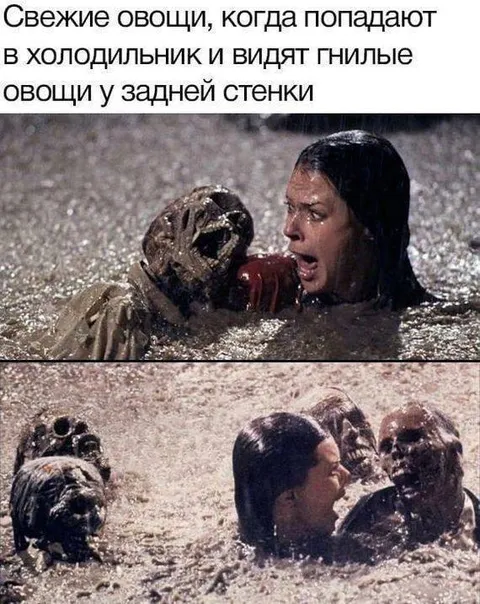 Свежие овощи увидели гнилые овощи