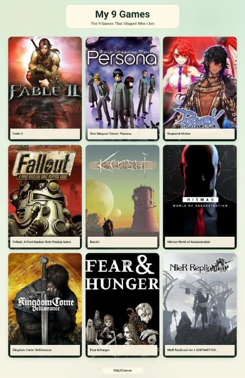 My 9 Games Taste Profile