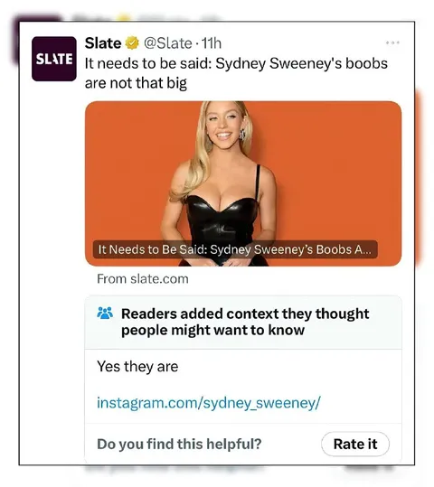Sydney Sweeney Boob Fact Check