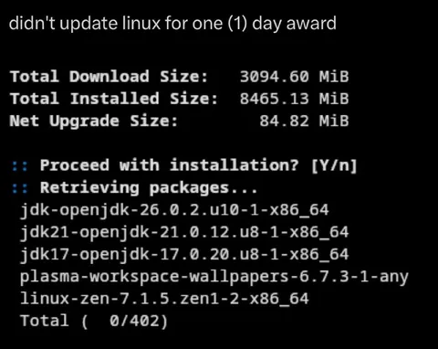 Linux Update One Day Award