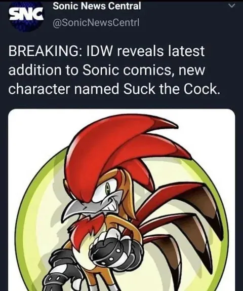 Suck the Cock Sonic Character