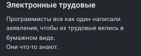 Электронные трудовые программистов