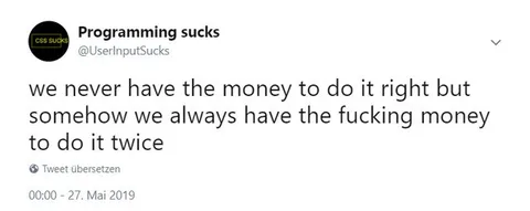 Never Enough Money to Do It Right