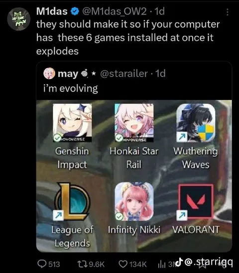 Six Gacha Games Installed