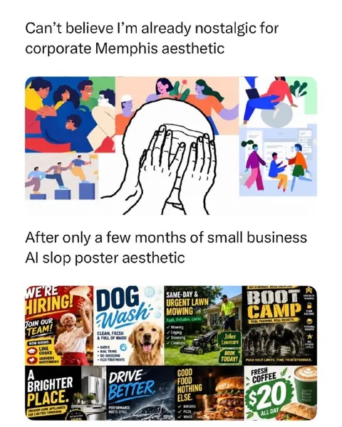 Corporate Memphis Nostalgia to AI Slop