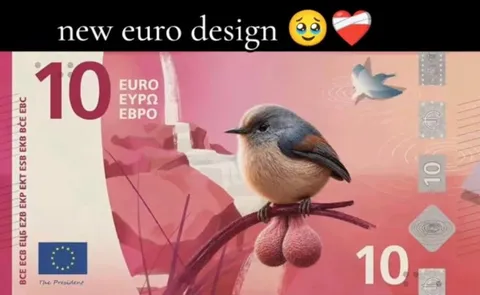 New Euro Design Bird Banknote