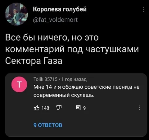 Комментарий под частушками Сектора Газа