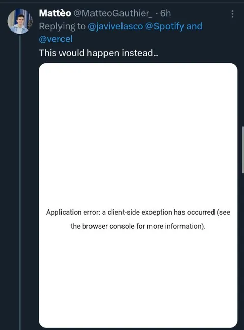 Application Error Instead