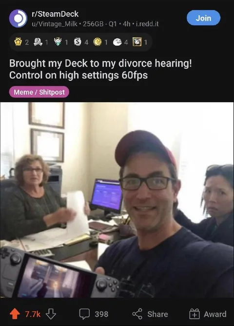 Steam Deck at Divorce Hearing