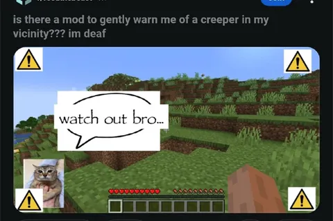 Minecraft Creeper Warning for Deaf Player