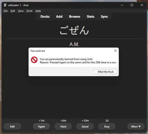 Anki Bans You for Repeating Cards