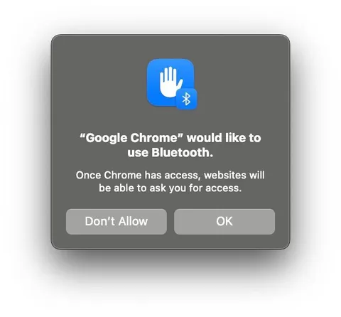 Chrome Wants Bluetooth Access