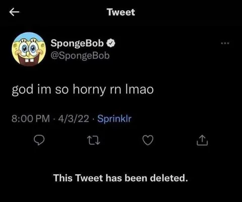 SpongeBob Deleted Tweet