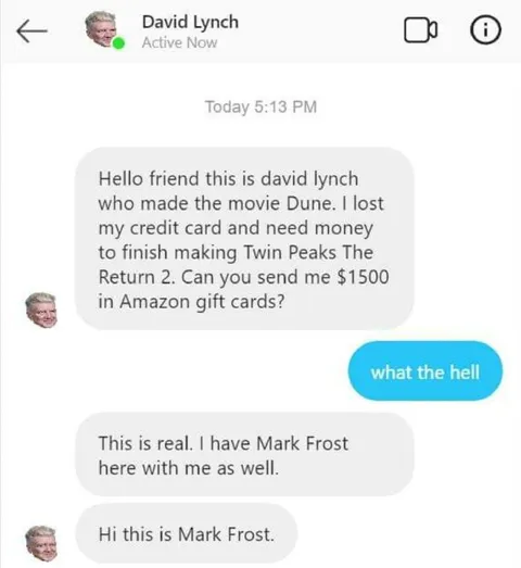 David Lynch Gift Card Scam
